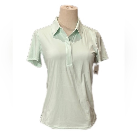 Mono B Green Fitted Short Sleeve Polo Top - Picture 1 of 11